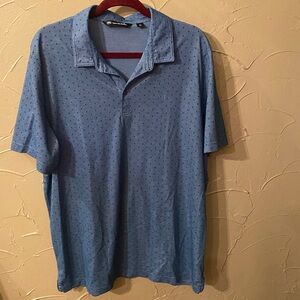 Travis Mathew Mens Blue XXL Triangle Pima Cotton Polyester Blend Golf Shirt Polo